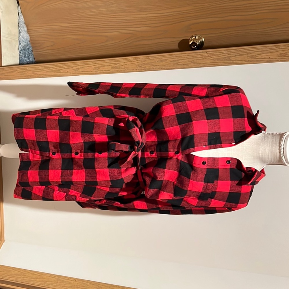 Pink lily plaid dress XL